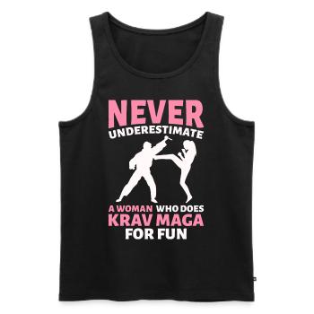 Frau, die Krav Maga zum Spaß macht Krav Maga - Männer Premium Bio Tank Top - Schwarz - Vorne - AI Model Male 178 light (178cm)