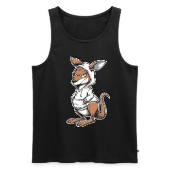 Kangourou Kangourou Animaux australiens - Débardeur bio Premium Homme - noir - Devant - Michal (187cm)