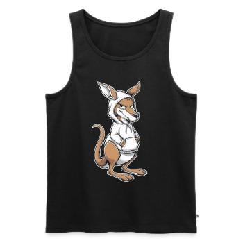 Kangourou Kangourou Animaux australiens - Débardeur bio Premium Homme - noir - Devant - Michal (187cm)