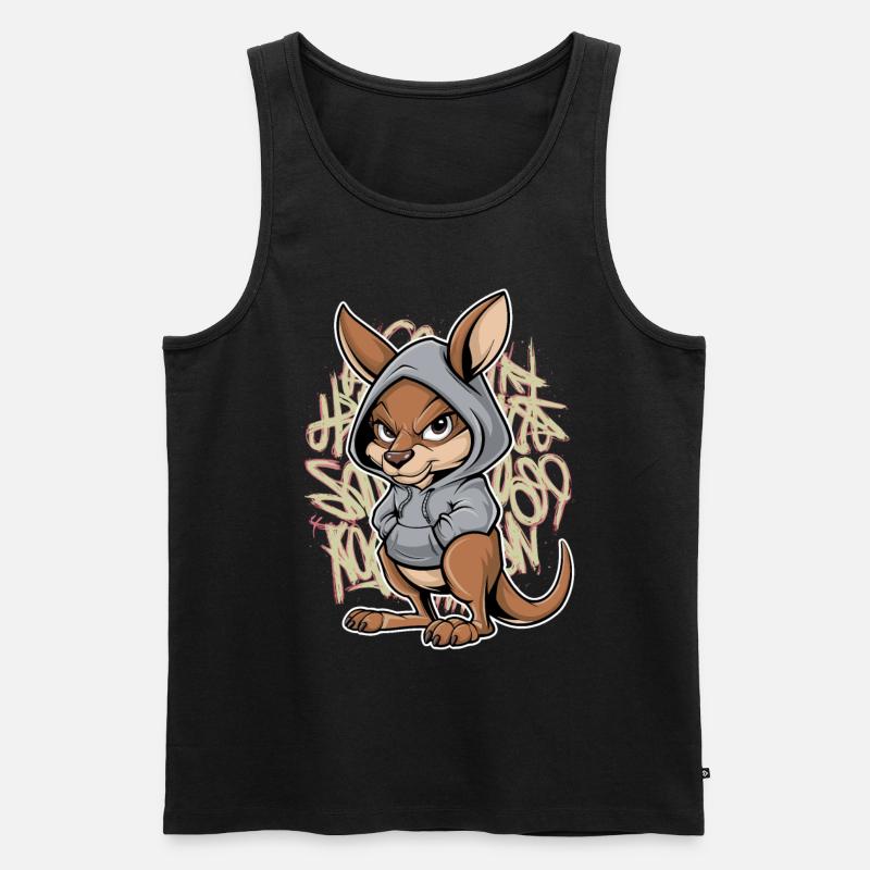 Känguru Kangaroo Australische Tiere - Männer Premium Bio Tank Top - Schwarz