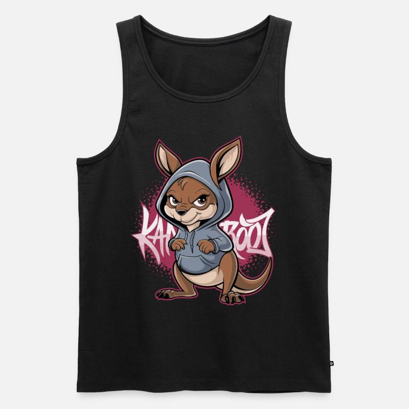 Känguru Kangaroo Australische Tiere - Männer Premium Bio Tank Top - Schwarz