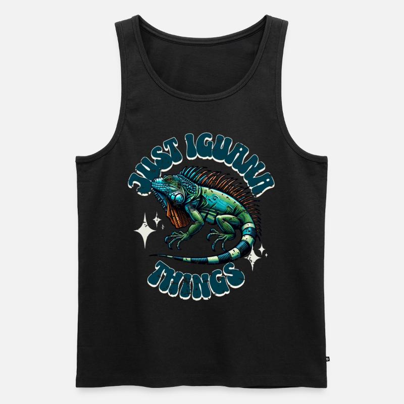 Leguan - Männer Premium Bio Tank Top - Schwarz