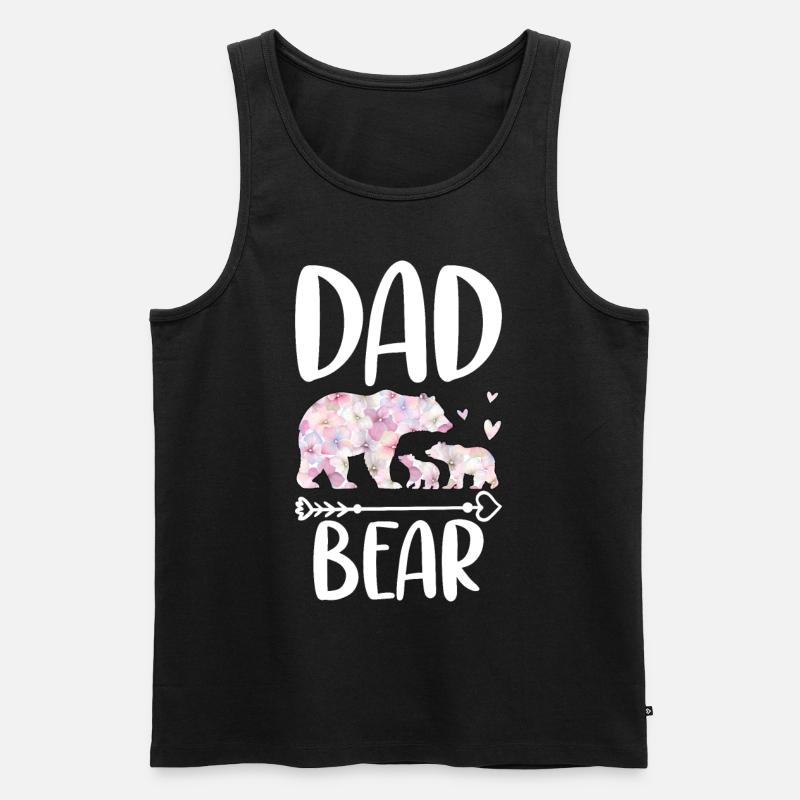 Dad Bear - Männer Premium Bio Tank Top - Schwarz