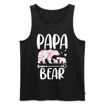 Papa Bear - Men's Premium Organic Tank Top - black - Front - Michal (187cm)