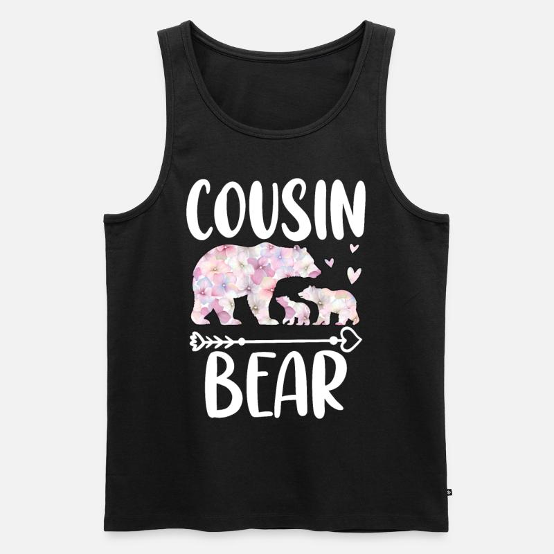 Cousin Bear - Männer Premium Bio Tank Top - Schwarz