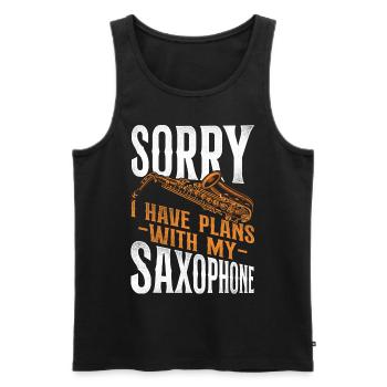 Saxophone Sorry I Have Plans With - Männer Premium Bio Tank Top - Schwarz - Vorne - Michal (187cm)