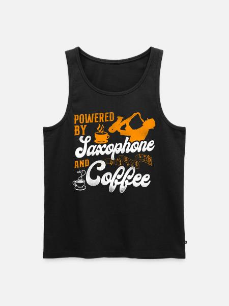 Saxophone Coffee Powered By - Men's Premium Organic Tank Top - black