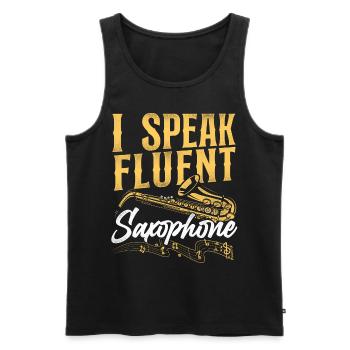 Saxophone I Speak Fluent Saxophone - Männer Premium Bio Tank Top - Schwarz - Vorne - Michal (187cm)
