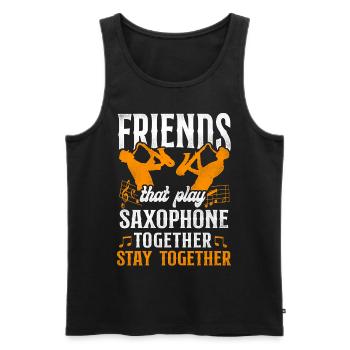Saxophone Friends Besties Buddies - Men's Premium Organic Tank Top - black - Front - Michal (187cm)
