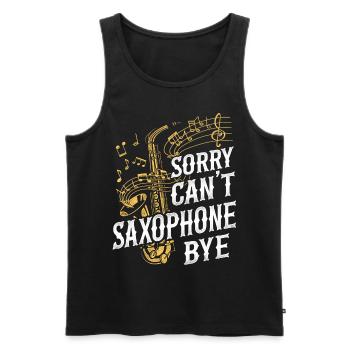 Saxophones: Sorry. Cant. Saxophones - Men's Premium Organic Tank Top - black - Front - AI Model Male 178 light (178cm)
