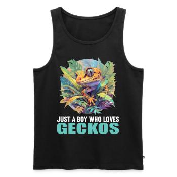 Geckos Gecko - Männer Premium Bio Tank Top - Schwarz - Vorne - AI Model Male 178 light (178cm)
