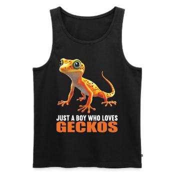 Geckos Gecko - Männer Premium Bio Tank Top - Schwarz - Vorne - AI Model Male 178 light (178cm)