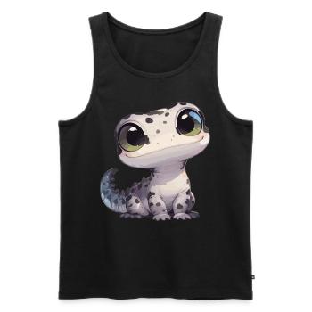 Geckos Gecko - Männer Premium Bio Tank Top - Schwarz - Vorne - AI Model Male 178 light (178cm)