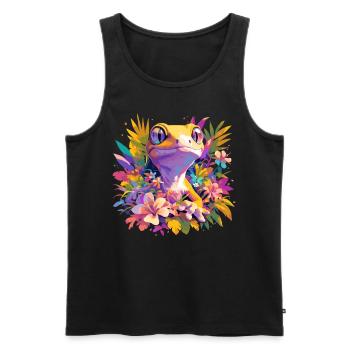 Geckos Gecko - Männer Premium Bio Tank Top - Schwarz - Vorne - AI Model Male 178 light (178cm)
