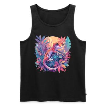 Geckos Gecko - Männer Premium Bio Tank Top - Schwarz - Vorne - AI Model Male 178 light (178cm)