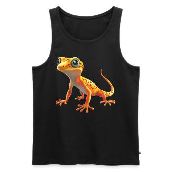 Geckos Gecko - Männer Premium Bio Tank Top - Schwarz - Vorne - AI Model Male 178 light (178cm)