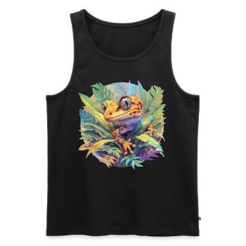 Geckos Gecko - Männer Premium Bio Tank Top - Schwarz - Vorne - AI Model Male 178 light (178cm)