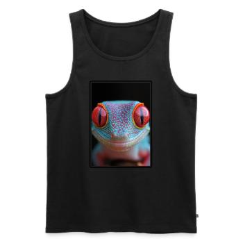 Geckos Gecko - Männer Premium Bio Tank Top - Schwarz - Vorne - AI Model Male 178 light (178cm)