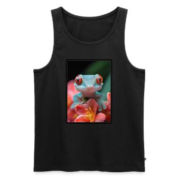 Geckos Gecko - Männer Premium Bio Tank Top - Schwarz - Vorne - AI Model Male 178 light (178cm)