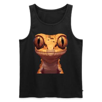Geckos Gecko - Männer Premium Bio Tank Top - Schwarz - Vorne - AI Model Male 178 light (178cm)