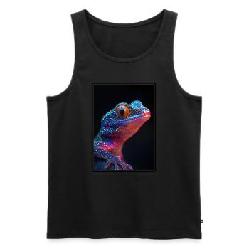Geckos Gecko - Männer Premium Bio Tank Top - Schwarz - Vorne - AI Model Male 178 light (178cm)