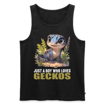 Geckos Gecko - Männer Premium Bio Tank Top - Schwarz - Vorne - AI Model Male 178 light (178cm)