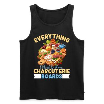 Funny Charcuterie Board - Men's Premium Organic Tank Top - black - Front - AI Model Male 178 light (178cm)