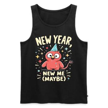 New Year New Me Maybe - Men's Premium Organic Tank Top - black - Front - Michal (187cm)