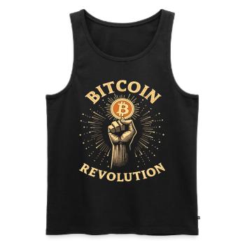 Bitcoin Revolution - Männer Premium Bio Tank Top - Schwarz - Vorne - AI Model Male 178 light (178cm)