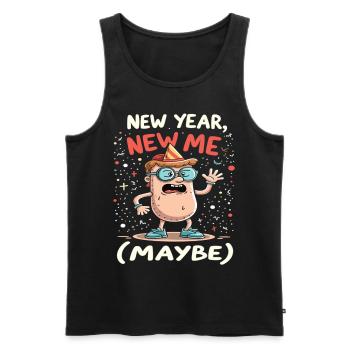 New Year New Me Maybe - Men's Premium Organic Tank Top - black - Front - Michal (187cm)