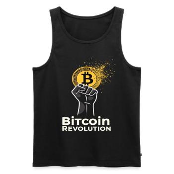 Bitcoin Revolution - Männer Premium Bio Tank Top - Schwarz - Vorne - AI Model Male 178 light (178cm)