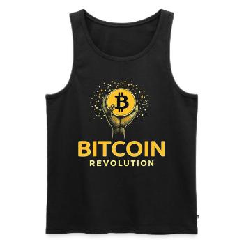 Bitcoin Revolution - Männer Premium Bio Tank Top - Schwarz - Vorne - AI Model Male 178 light (178cm)