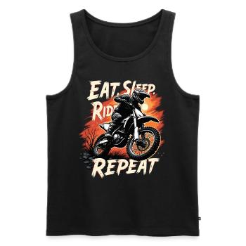 Motocross Eat Sleep Ride Repeat - Men's Premium Organic Tank Top - black - Front - Michal (187cm)