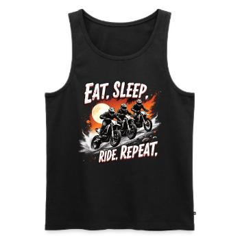 Motocross Eat Sleep Ride Repeat - Men's Premium Organic Tank Top - black - Front - Michal (187cm)