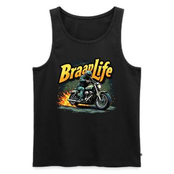 Moto Moto Moto Machine - Débardeur bio Premium Homme - noir - Devant - Michal (187cm)
