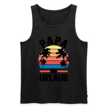 Urlaub Urlauber Vater Papa - Männer Premium Bio Tank Top - Schwarz - Vorne - Michal (187cm)
