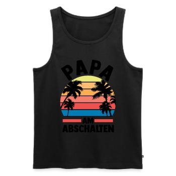 Vacation Vacationer Father Dad - Men's Premium Organic Tank Top - black - Front - Michal (187cm)