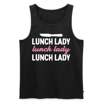 Lunch Woman Employée de la cafétéria - Débardeur bio Premium Homme - noir - Devant - Michal (187cm)