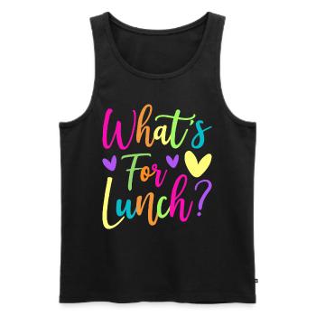 Lunch Lady Cafeteria-Mitarbeiterin Was gibt's zu - Männer Premium Bio Tank Top - Schwarz - Vorne - Michal (187cm)