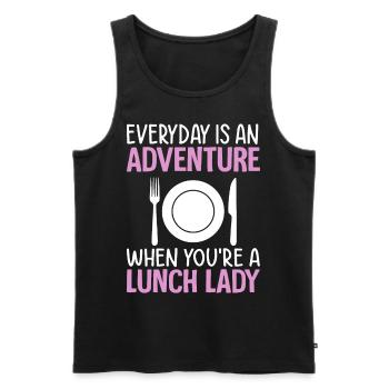 Everyday Adventure Lunchtime Woman Cafeteria Employee - Men's Premium Organic Tank Top - black - Front - Michal (187cm)