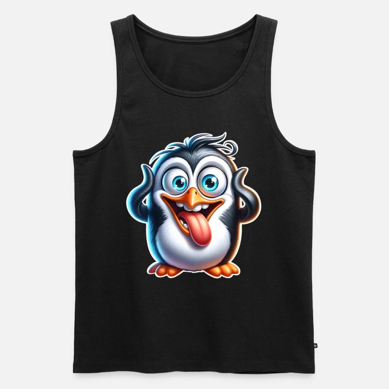 Pinguin - Männer Premium Bio Tank Top - Schwarz
