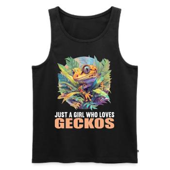 Geckos Gecko - Männer Premium Bio Tank Top - Schwarz - Vorne - AI Model Male 178 light (178cm)