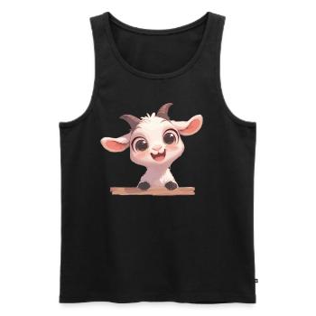 Ziegen Ziege - Männer Premium Bio Tank Top - Schwarz - Vorne - AI Model Male 178 light (178cm)
