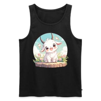 Ziegen Ziege - Männer Premium Bio Tank Top - Schwarz - Vorne - AI Model Male 178 light (178cm)