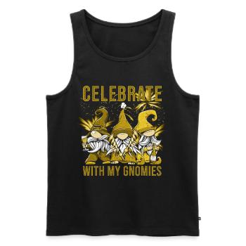 Celebrate With My Gnomies - Männer Premium Bio Tank Top - Schwarz - Vorne - AI Model Male 178 light (178cm)