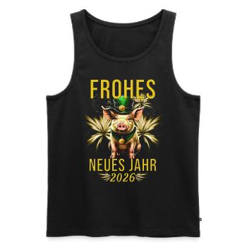 Frohes Neues Jahr 2026 - Männer Premium Bio Tank Top - Schwarz - Vorne - Michal (187cm)