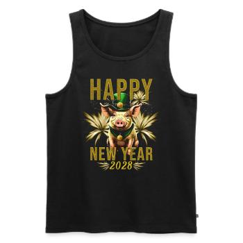 Bonne Année 2028 - Débardeur bio Premium Homme - noir - Devant - AI Model Male 178 light (178cm)