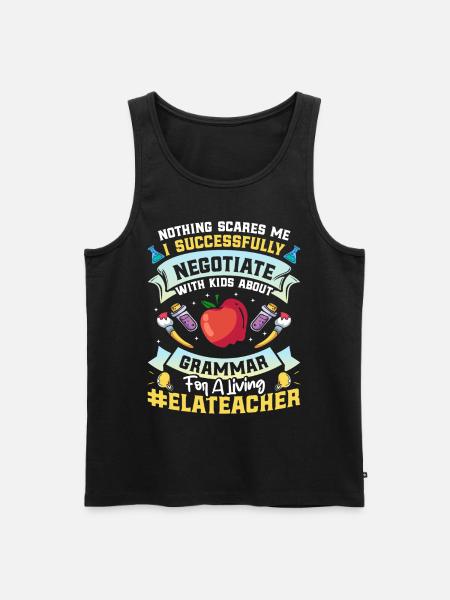 Drôle de professeur d’école d’anglais - Débardeur bio Premium Homme - noir