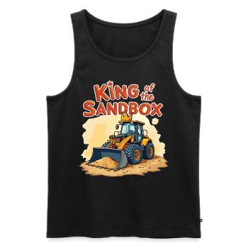 King of the Sandbox – Funny Excavator Kids - Men's Premium Organic Tank Top - black - Front - Michal (187cm)