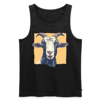 Ziegen Ziege - Männer Premium Bio Tank Top - Schwarz - Vorne - AI Model Male 178 light (178cm)